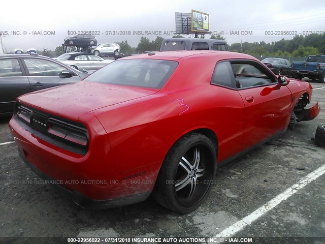 2C3CDZAG1FH758133 - 2015 DODGE CHALLENGER SXT RED photo 4