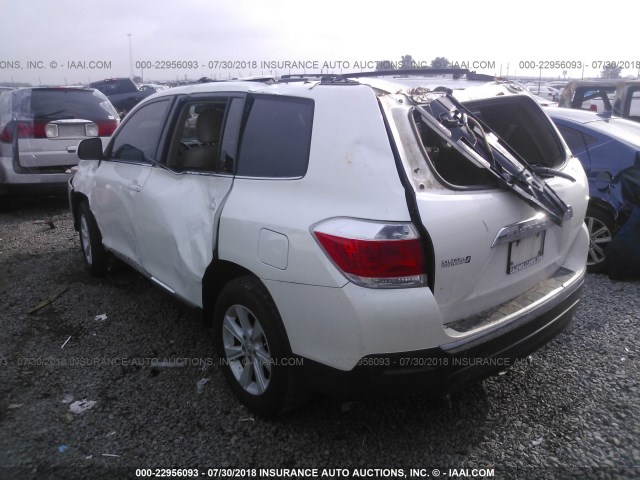 5TDZK3EH7CS063969 - 2012 TOYOTA HIGHLANDER SE WHITE photo 3