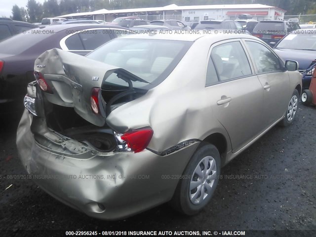 1NXBU40E99Z015761 - 2009 TOYOTA COROLLA S/LE/XLE GOLD photo 4