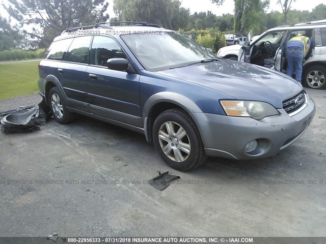 4S4BP61C457376534 - 2005 SUBARU LEGACY OUTBACK 2.5I BLUE photo 1