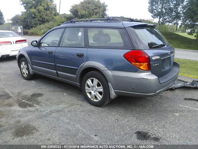 4S4BP61C457376534 - 2005 SUBARU LEGACY OUTBACK 2.5I BLUE photo 3