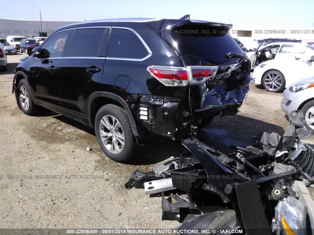 5TDKKRFH2ES024230 - 2014 TOYOTA HIGHLANDER XLE შავი ფოტო 3