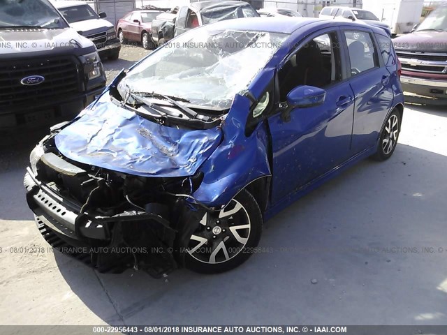 3N1CE2CPXFL360295 - 2015 NISSAN VERSA NOTE S/S PLUS/SV/SL/SR BLUE photo 2