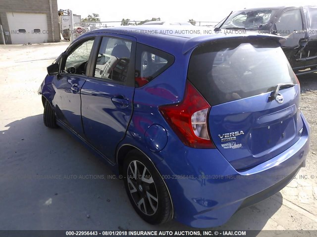 3N1CE2CPXFL360295 - 2015 NISSAN VERSA NOTE S/S PLUS/SV/SL/SR BLUE photo 3