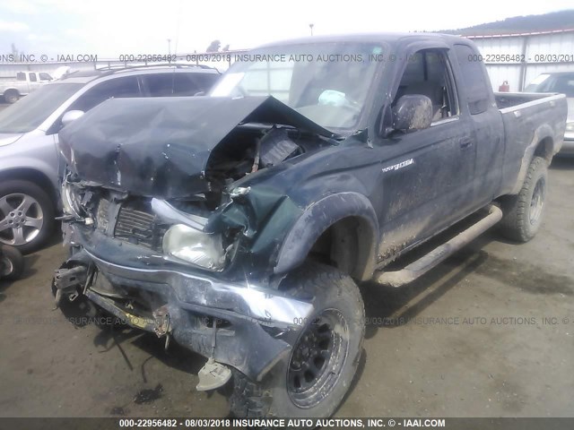 5TEWN72N81Z772907 - 2001 TOYOTA TACOMA XTRACAB GREEN photo 2