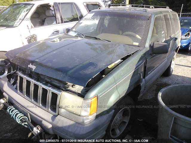 1J4GZ58S1WC225312 - 1998 JEEP GRAND CHEROKEE LAREDO/TSI GREEN photo 2