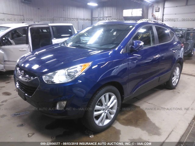 KM8JUCAC1CU404646 - 2012 HYUNDAI TUCSON GLS/LIMITED BLUE photo 2