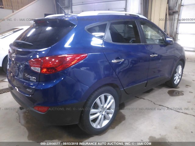 KM8JUCAC1CU404646 - 2012 HYUNDAI TUCSON GLS/LIMITED BLUE photo 4