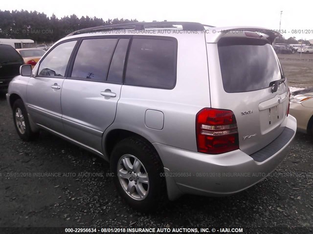 JTEHF21A020051128 - 2002 TOYOTA HIGHLANDER LIMITED SILVER photo 3