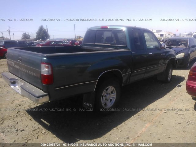 JT4UN24D0W0055973 - 1998 TOYOTA T100 XTRACAB SR5 GREEN photo 4