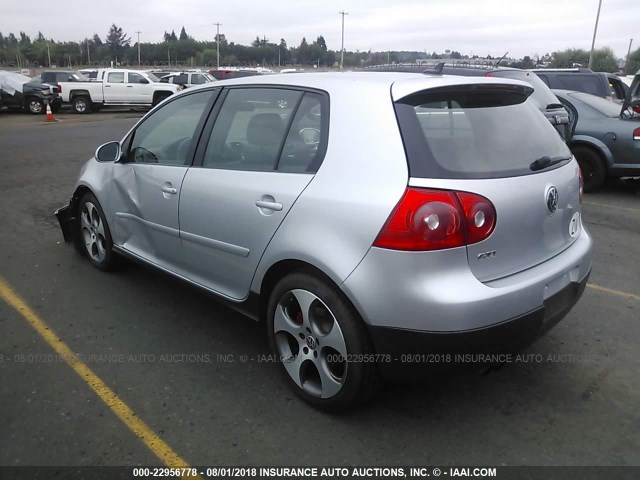 WVWGV71K77W103559 - 2007 VOLKSWAGEN NEW GTI SILVER photo 3