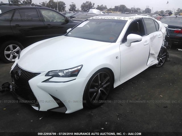 JTHBZ1BL5JA014630 - 2018 LEXUS GS 350/BASE/F SPORT WHITE photo 2