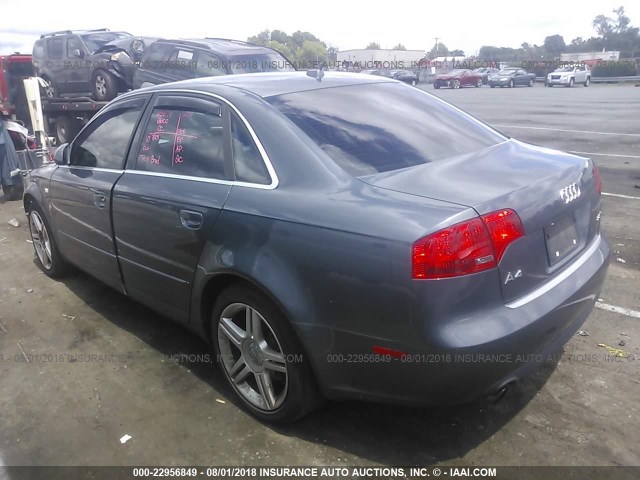 WAUDF78EX7A270413 - 2007 AUDI A4 2.0T QUATTRO BLUE photo 3