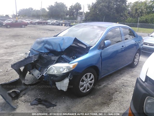 1NXBU40E19Z029685 - 2009 TOYOTA COROLLA S/LE/XLE BLUE photo 2