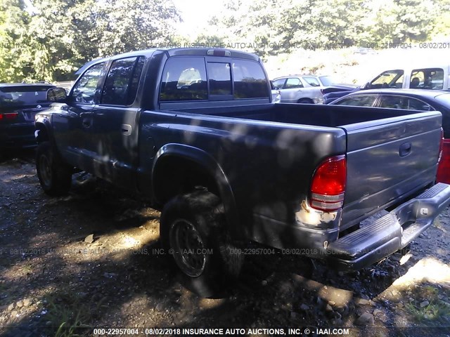 1B7HG38N42S540359 - 2002 DODGE DAKOTA QUAD SPORT/QUAD R/T GRAY photo 3