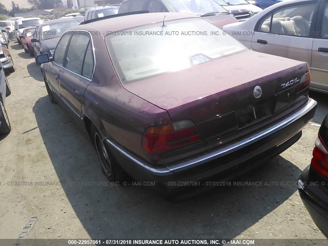 WBAGJ8328WDM24385 - 1998 BMW 740 IL MAROON photo 3