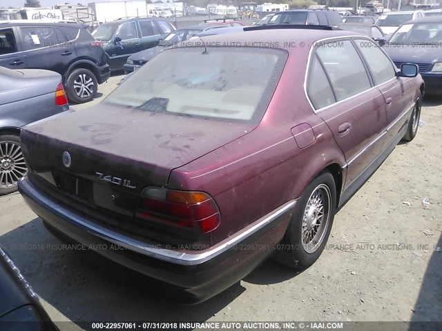 WBAGJ8328WDM24385 - 1998 BMW 740 IL MAROON photo 4