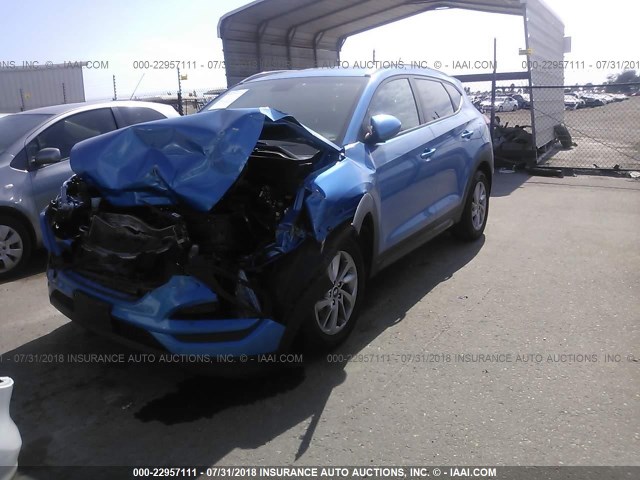 KM8J33A45GU059171 - 2016 HYUNDAI TUCSON LIMITED/SPORT AND ECO/SE BLUE photo 2