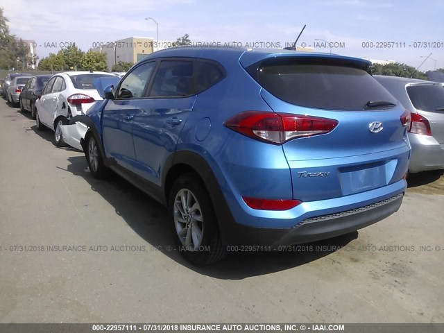 KM8J33A45GU059171 - 2016 HYUNDAI TUCSON LIMITED/SPORT AND ECO/SE BLUE photo 3