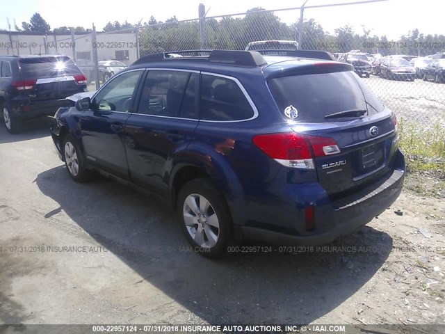 4S4BRBKC2A3337850 - 2010 SUBARU OUTBACK 2.5I LIMITED BLUE photo 3