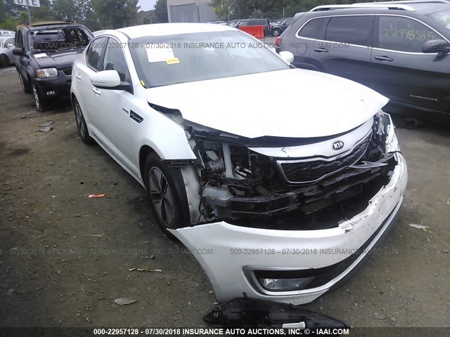 KNAGM4AD0D5045022 - 2013 KIA OPTIMA HYBRID WHITE photo 1