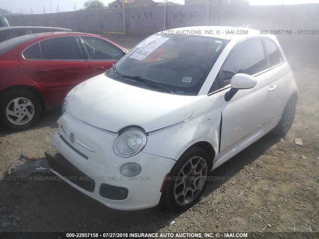 3C3CFFBR3CT126293 - 2012 FIAT 500 SPORT WHITE photo 2