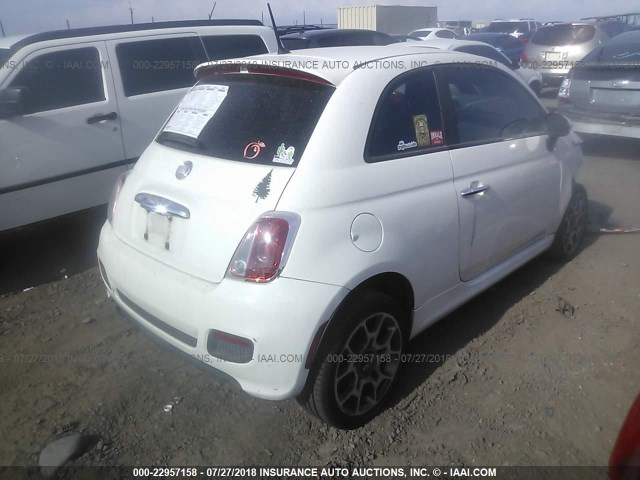 3C3CFFBR3CT126293 - 2012 FIAT 500 SPORT WHITE photo 4