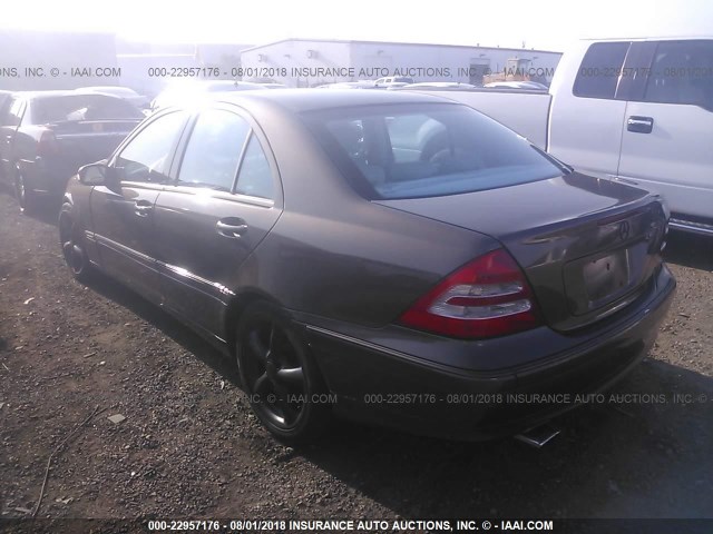 WDBRF40J94A587609 - 2004 MERCEDES-BENZ C 230K SPORT SEDAN BROWN photo 3