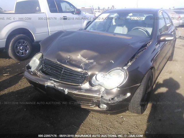 WDBRF40J94A587609 - 2004 MERCEDES-BENZ C 230K SPORT SEDAN BROWN photo 6