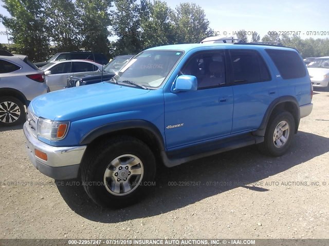 JT3HN86R7T0004502 - 1996 TOYOTA 4RUNNER SR5 BLUE photo 2