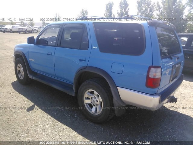 JT3HN86R7T0004502 - 1996 TOYOTA 4RUNNER SR5 BLUE photo 3