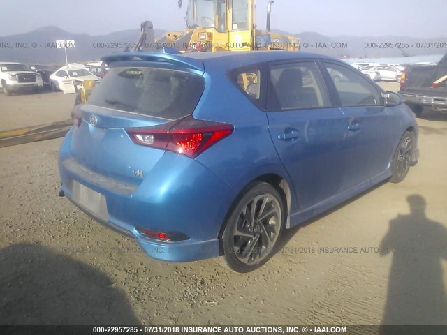 JTNKARJE6GJ519610 - 2016 TOYOTA SCION IM BLUE photo 4