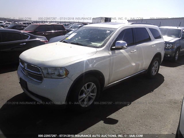 1C4SDJDT8CC163571 - 2012 DODGE DURANGO CREW WHITE photo 2