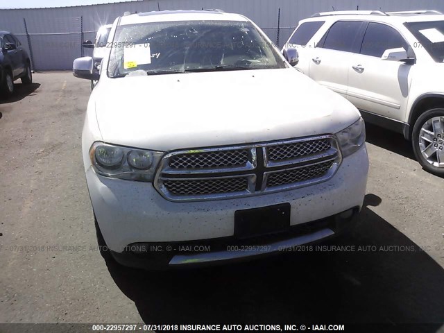 1C4SDJDT8CC163571 - 2012 DODGE DURANGO CREW WHITE photo 6