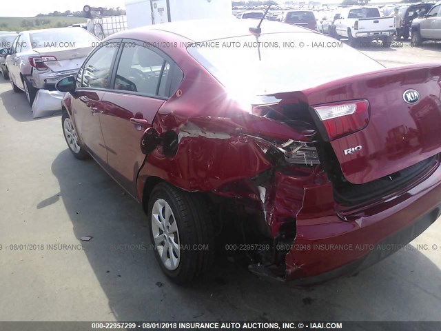 KNADM4A39E6407113 - 2014 KIA RIO LX RED photo 6