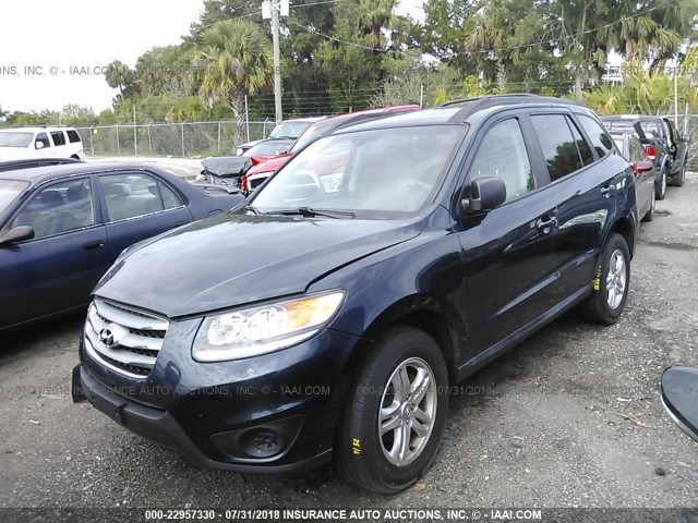 5XYZG3ABXCG161636 - 2012 HYUNDAI SANTA FE GLS Navy photo 2