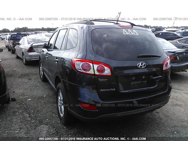 5XYZG3ABXCG161636 - 2012 HYUNDAI SANTA FE GLS Navy photo 3