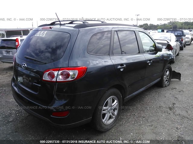 5XYZG3ABXCG161636 - 2012 HYUNDAI SANTA FE GLS Navy photo 4