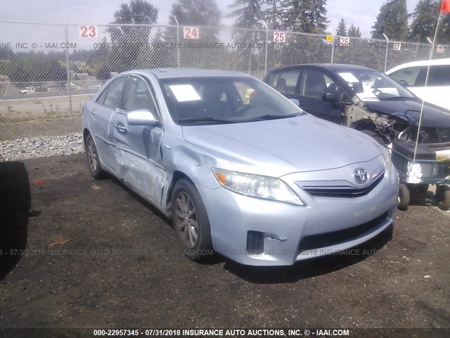 4T1BB3EK4AU121506 - 2010 TOYOTA CAMRY HYBRID Light Blue photo 1