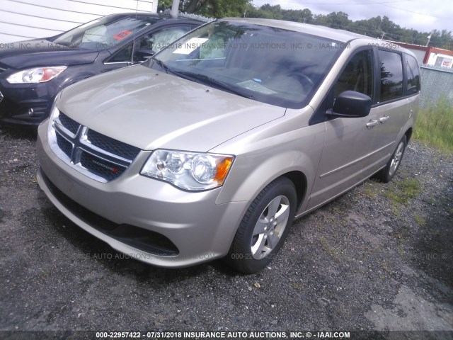 2C4RDGBG6ER241153 - 2014 DODGE GRAND CARAVAN SE BEIGE photo 2