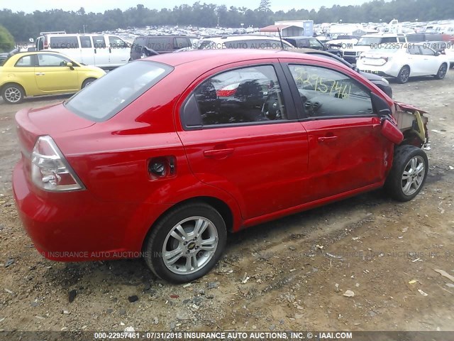 KL1TD5DE6AB130916 - 2010 CHEVROLET AVEO LS/LT 红色 照片 4