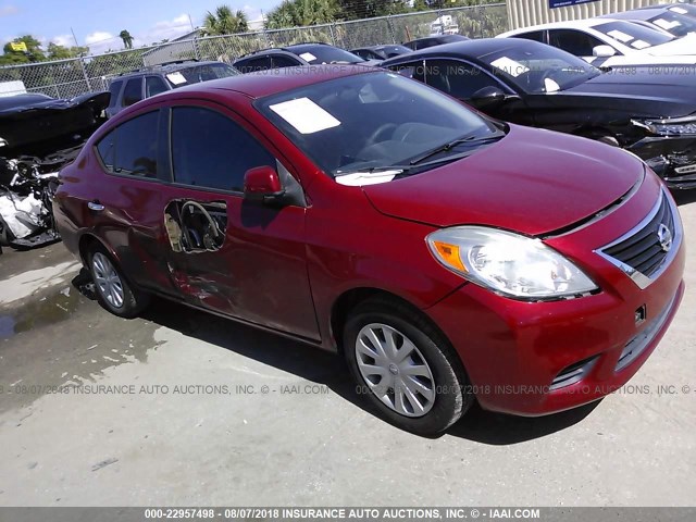 3N1CN7AP6CL921880 - 2012 NISSAN VERSA S/SV/SL RED photo 1