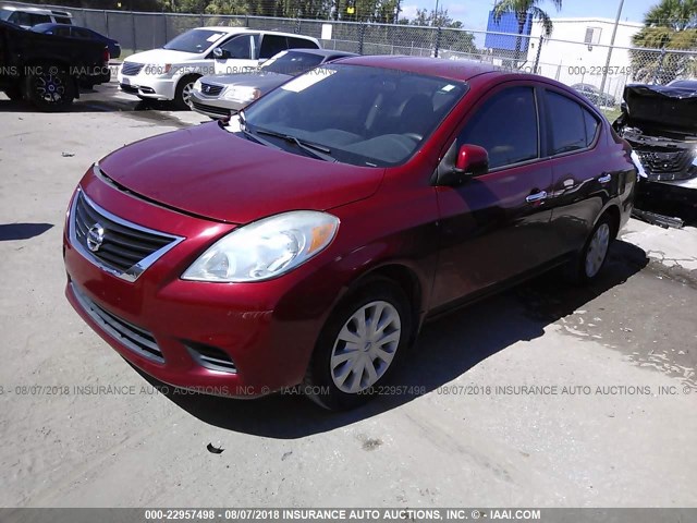 3N1CN7AP6CL921880 - 2012 NISSAN VERSA S/SV/SL RED photo 2