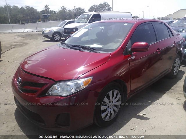 2T1BU4EE4CC853133 - 2012 TOYOTA COROLLA S/LE RED photo 2