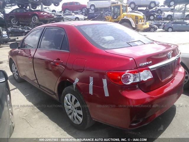 2T1BU4EE4CC853133 - 2012 TOYOTA COROLLA S/LE RED photo 3