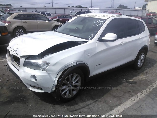 5UXWX9C56D0A15823 - 2013 BMW X3 XDRIVE28I WHITE photo 2