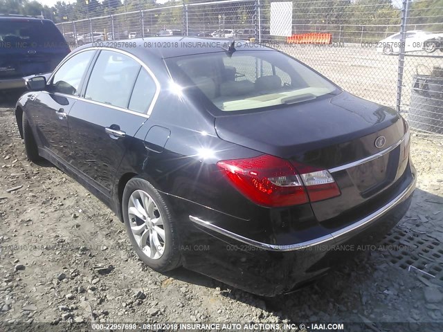 KMHGC4DDXDU212442 - 2013 HYUNDAI GENESIS 3.8L BLACK photo 3