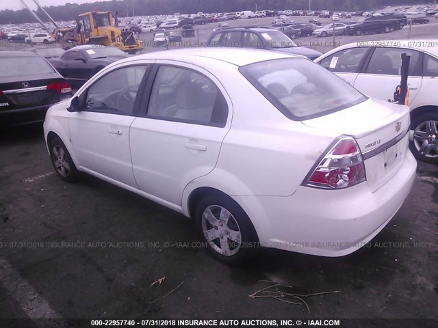 KL1TD56E19B665886 - 2009 CHEVROLET AVEO LS/LT WHITE photo 3