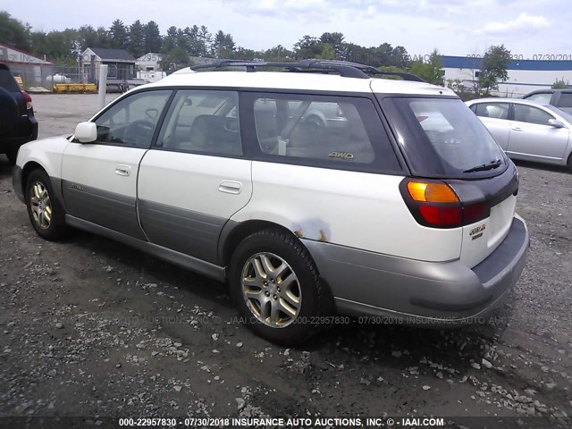 4S3BH686527601265 - 2002 SUBARU LEGACY OUTBACK LIMITED WHITE photo 3