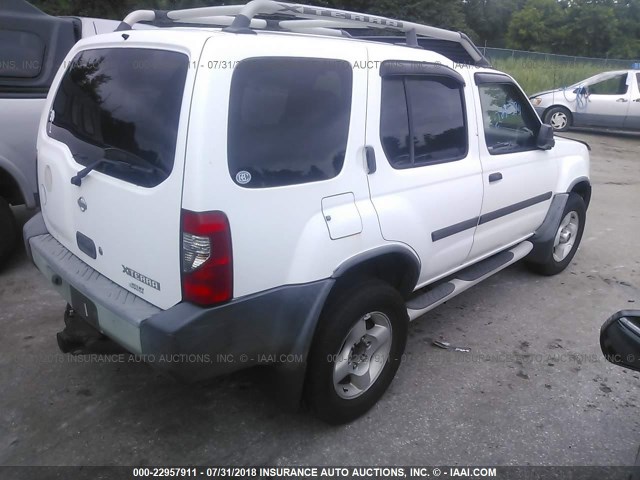 5N1ED28Y61C550105 - 2001 NISSAN XTERRA XE/SE WHITE photo 4